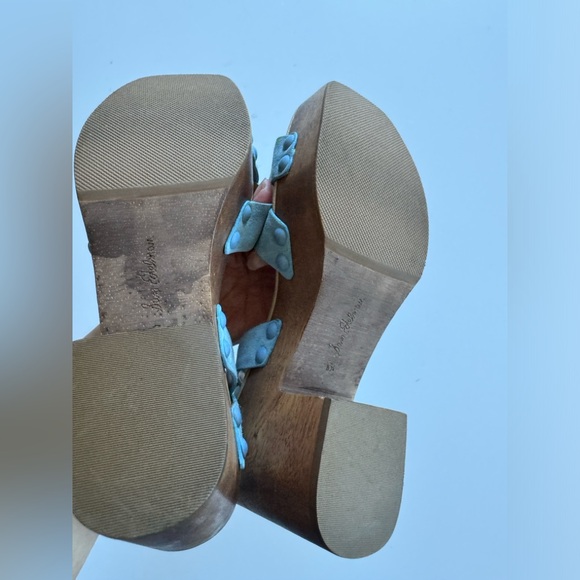 New! SAM EDELMAN Women's Josefine Platform Heeled Sandal Sky Blue - Picture 9 of 10